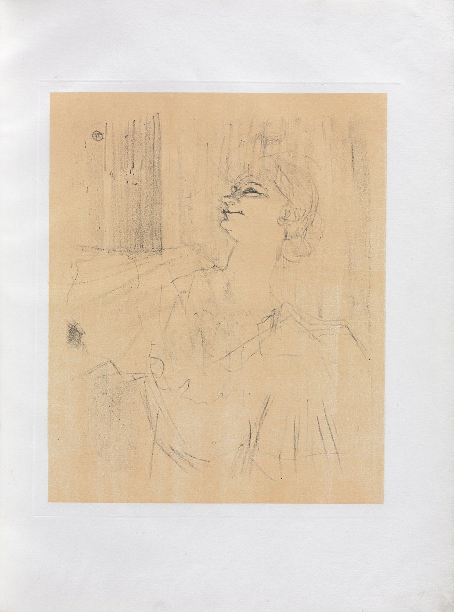 Yvette Guilbert-engelsk serie: Menilmontant de Bruant av Henri de Toulouse Lautrec