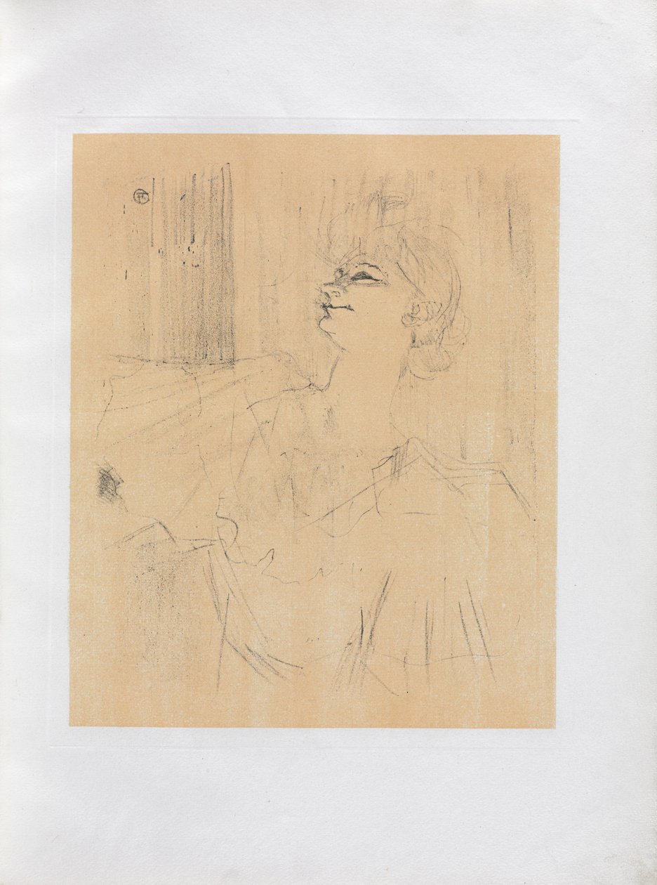 Yvette Guilbert-engelsk serie: Menilmontant de Bruant, 1898. av Henri de Toulouse Lautrec