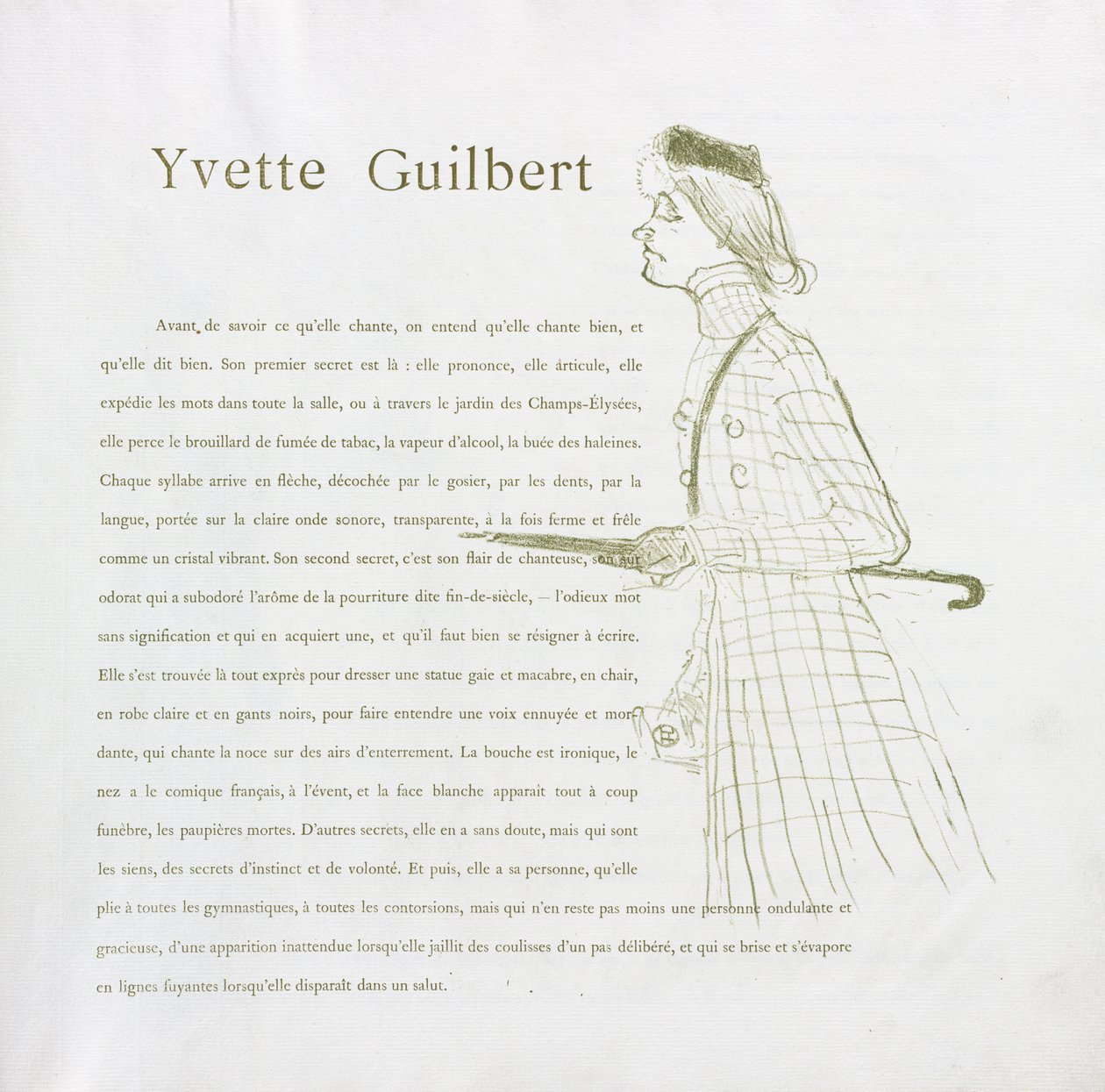 Yvette Guilbert-French Series: nr. 1 av Henri de Toulouse Lautrec