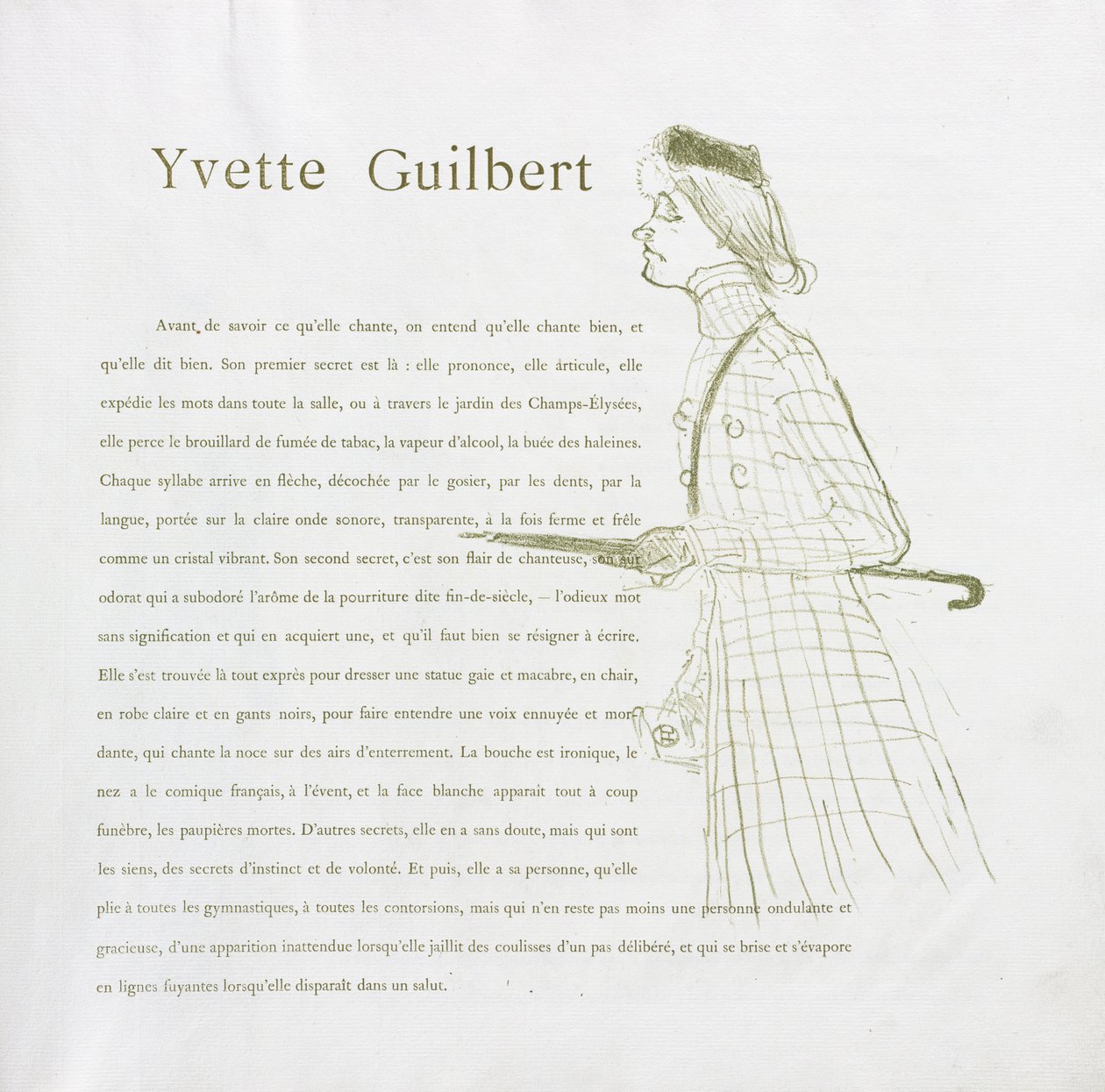 Yvette Guilbert-French Series: nr. 1, 1894. av Henri de Toulouse Lautrec