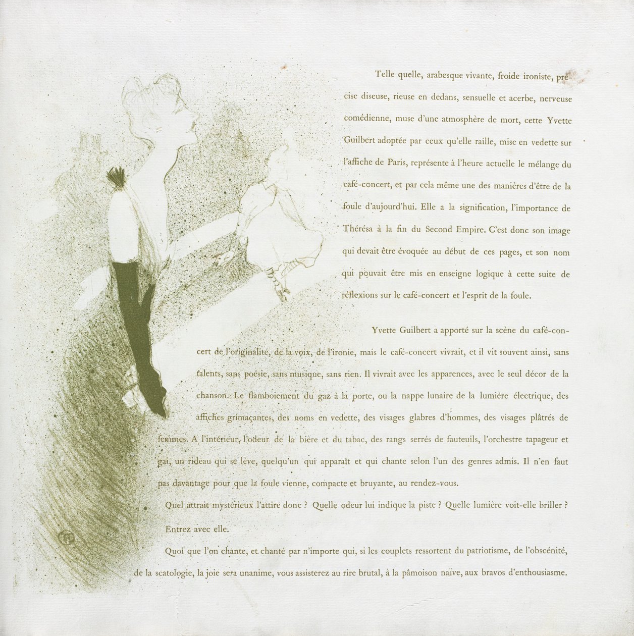 Yvette Guilbert-French Series: nr. 2, 1894. av Henri de Toulouse Lautrec