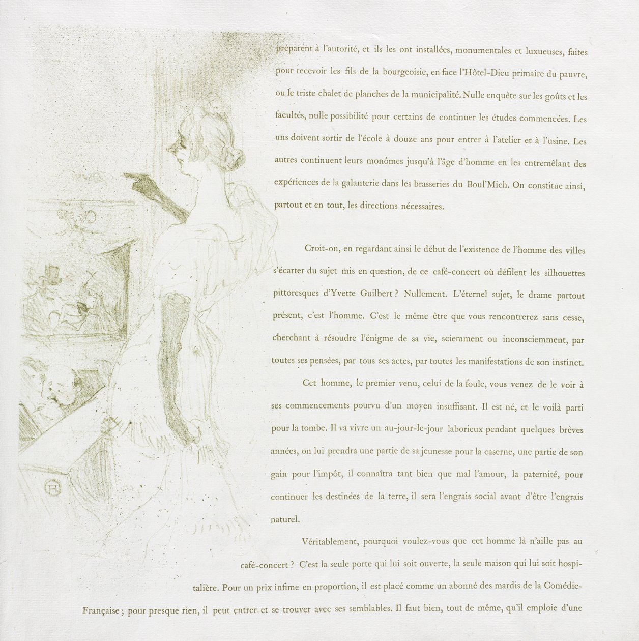 Yvette Guilbert-French Series: nr. 6 av Henri de Toulouse Lautrec
