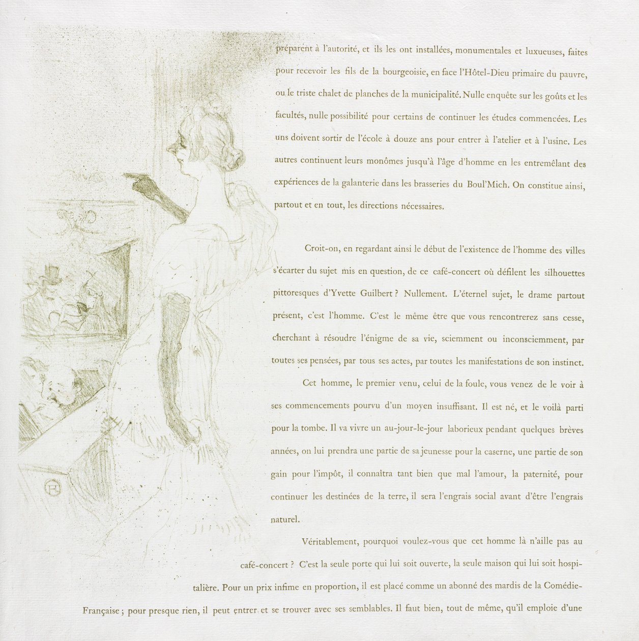 Yvette Guilbert-French Series: nr. 6, 1894. av Henri de Toulouse Lautrec