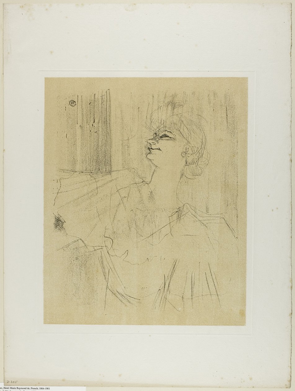 Yvette Guilbert—A Menilmontant de Bruant, fra Yvette Guilbert av Henri de Toulouse Lautrec