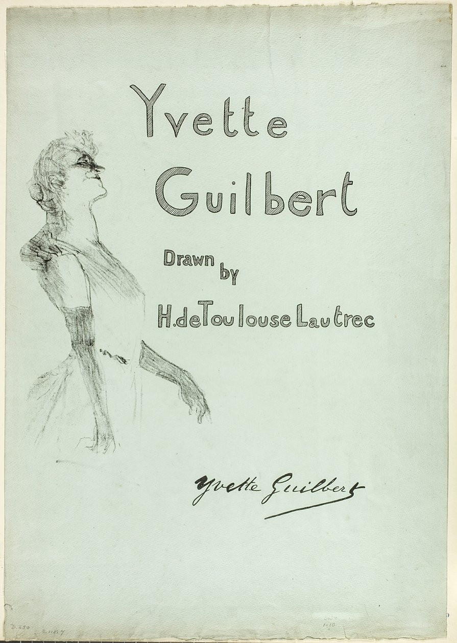 Yvette Guilbert på Scenen, fra Yvette Guilbert av Henri de Toulouse Lautrec