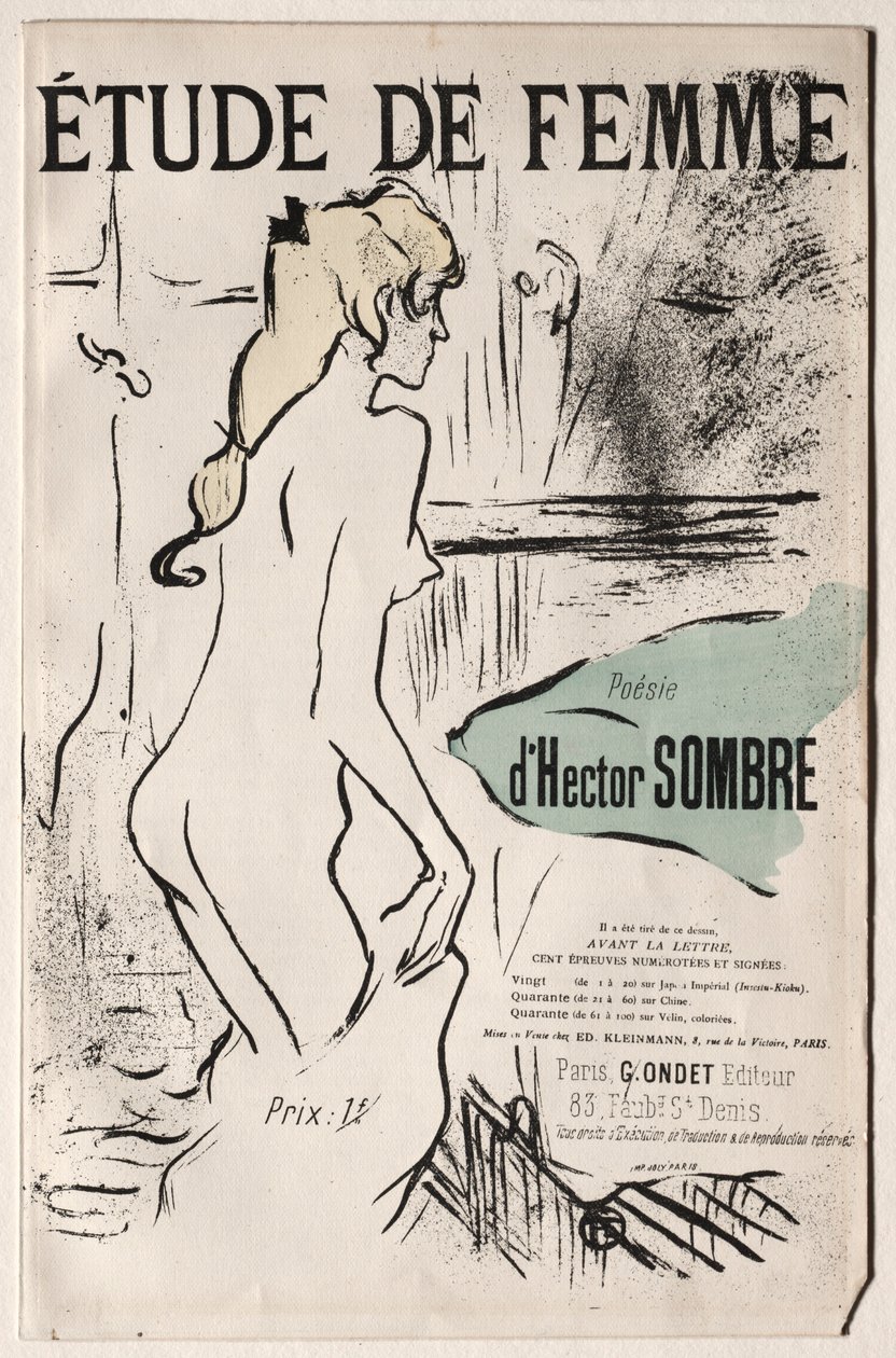 Studiet av kvinnen, 1893. av Henri de Toulouse Lautrec