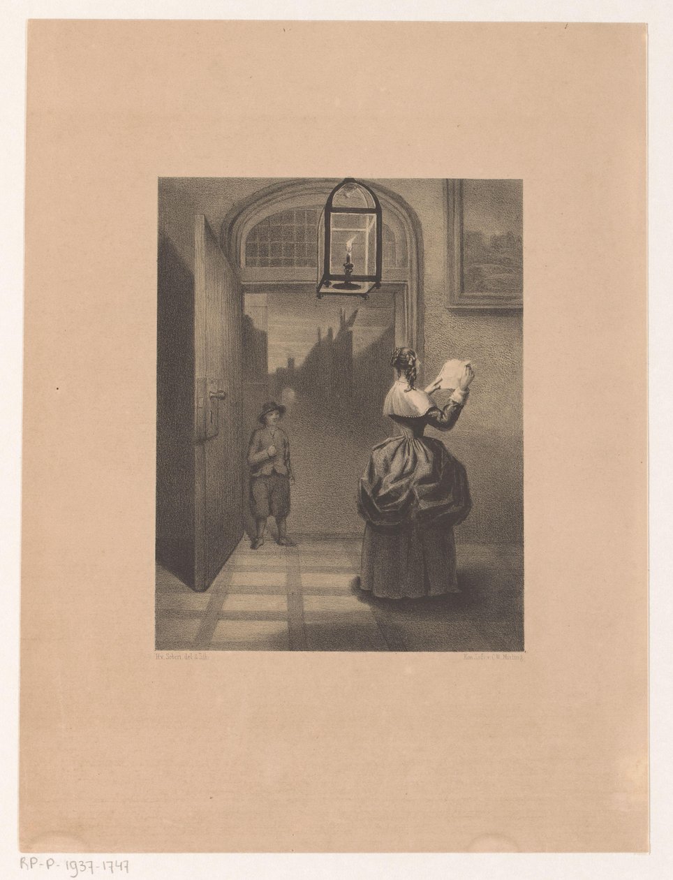 kvinne som leser et brev av Henri van Seben