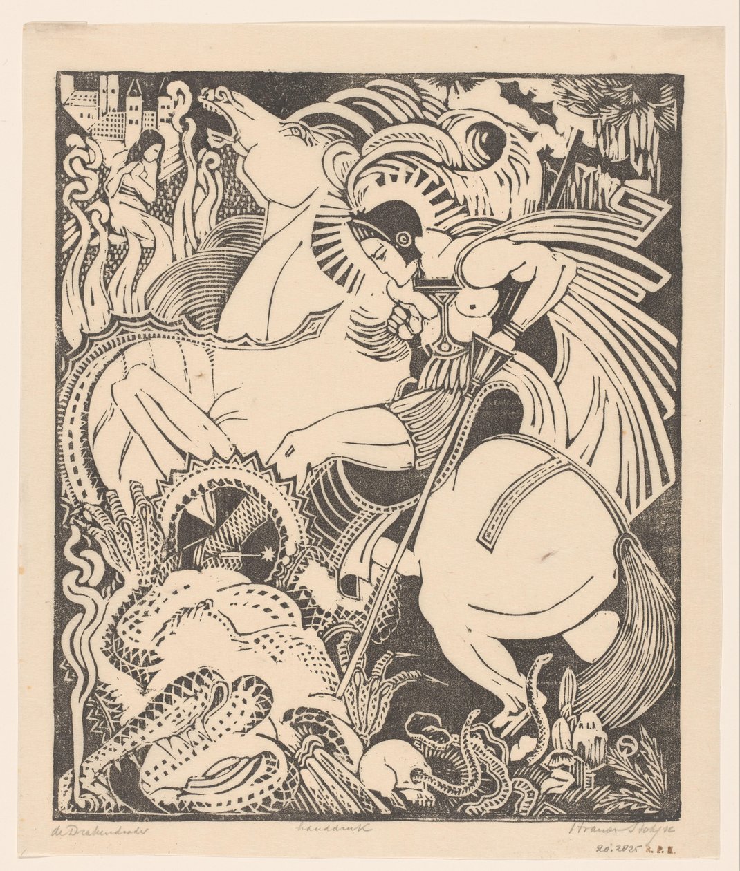De drakendooder (original tittel på objekt) av Henri van der Stok (signed by artist)