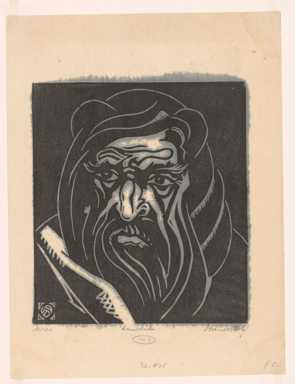 Mozes (original tittel på objekt) av Henri van der Stok (signed by artist)