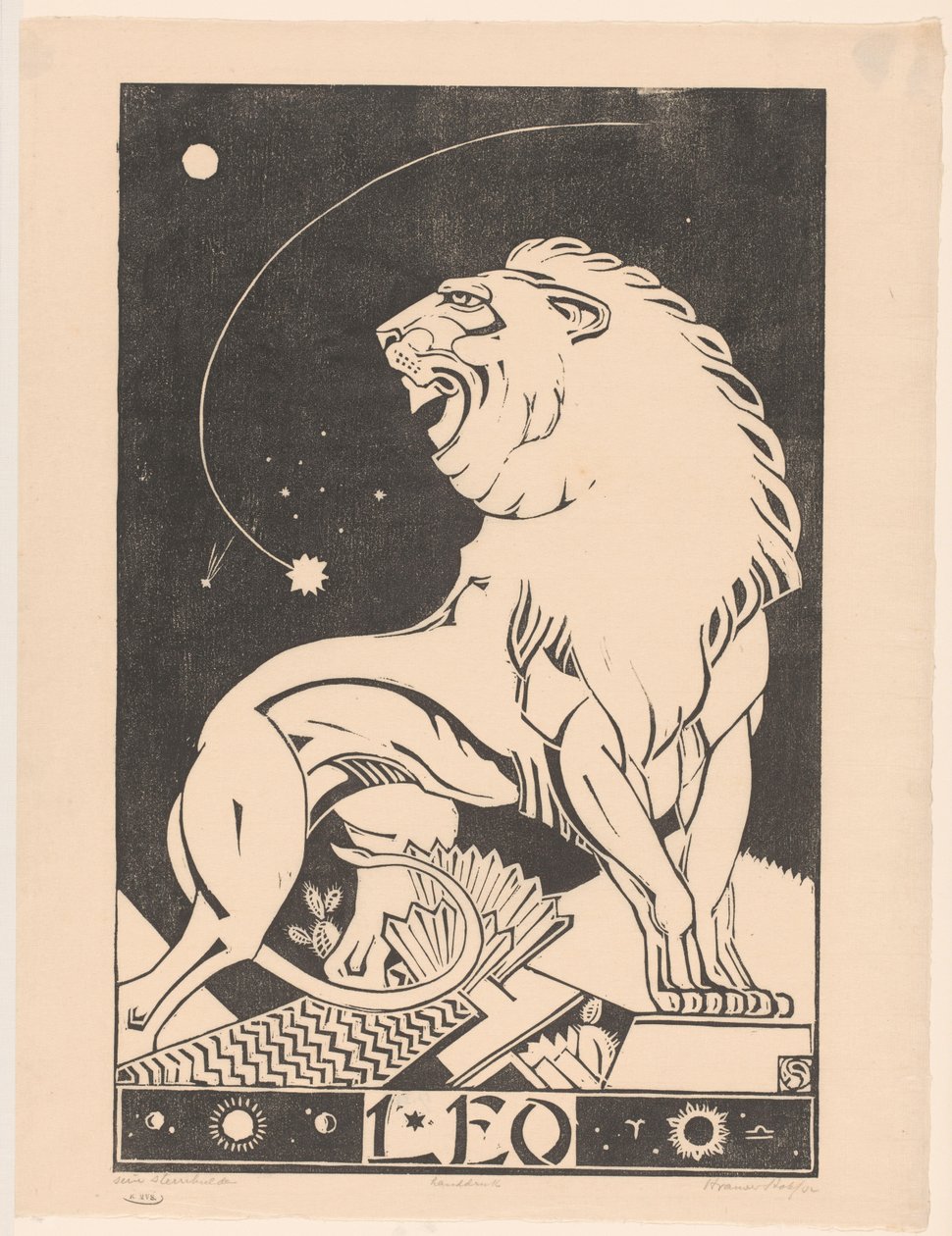 Løve Leo (tittel på objekt) av Henri van der Stok (signed by artist)