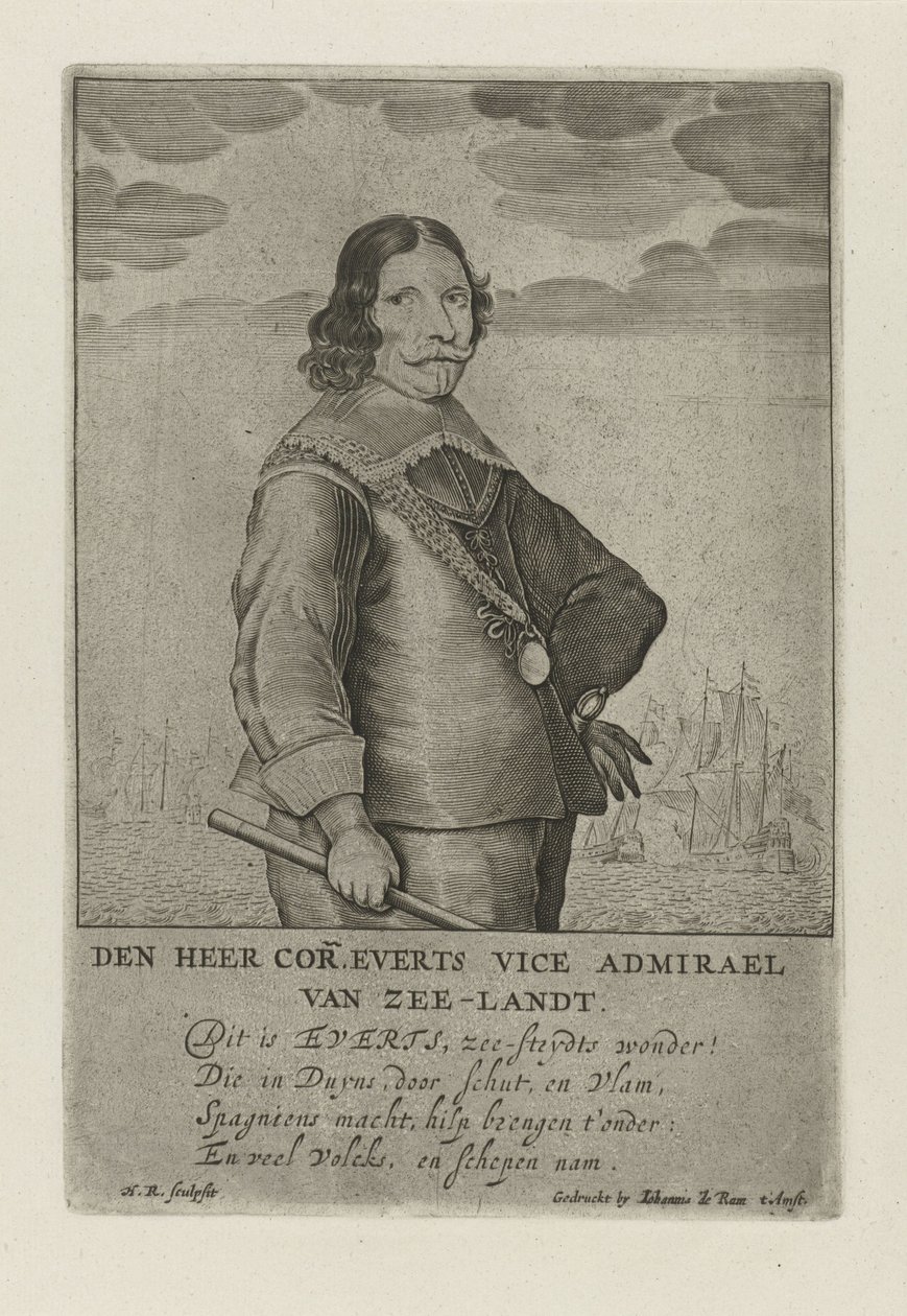 Portrett av Cornelis Evertsen av Henrick Rochuszn van Dagen