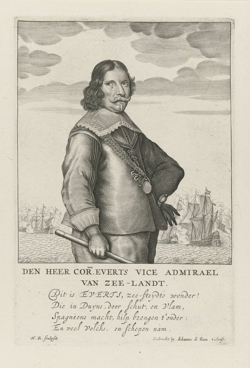 Portrett av Cornelis Evertsen av Henrick Rochuszn van Dagen