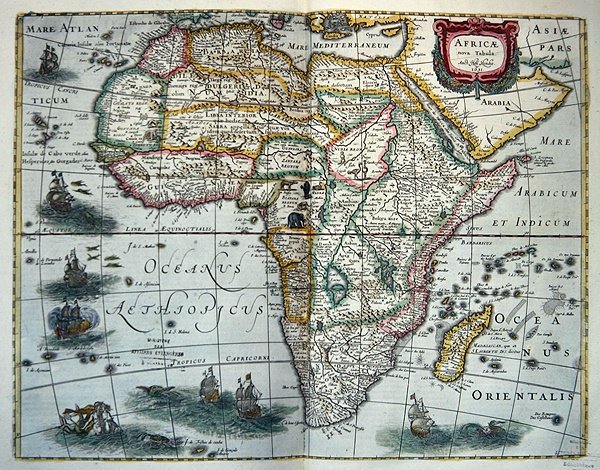 Kart over Afrika, fra 