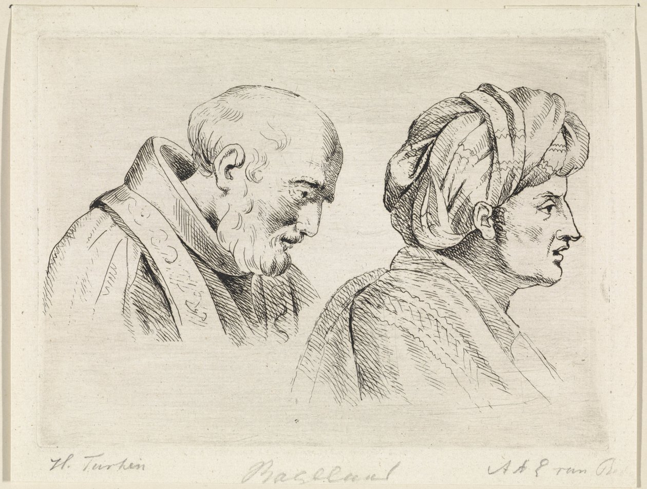 Geistlig og en mann med turban av Henricus Turken