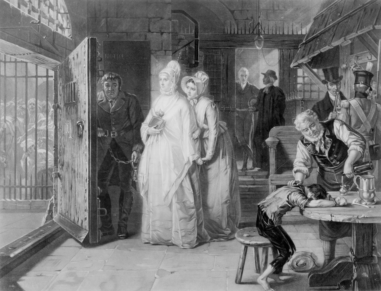 Fru Fry besøkte Newgate Prison, 1893 av Henrietta Mary Ward