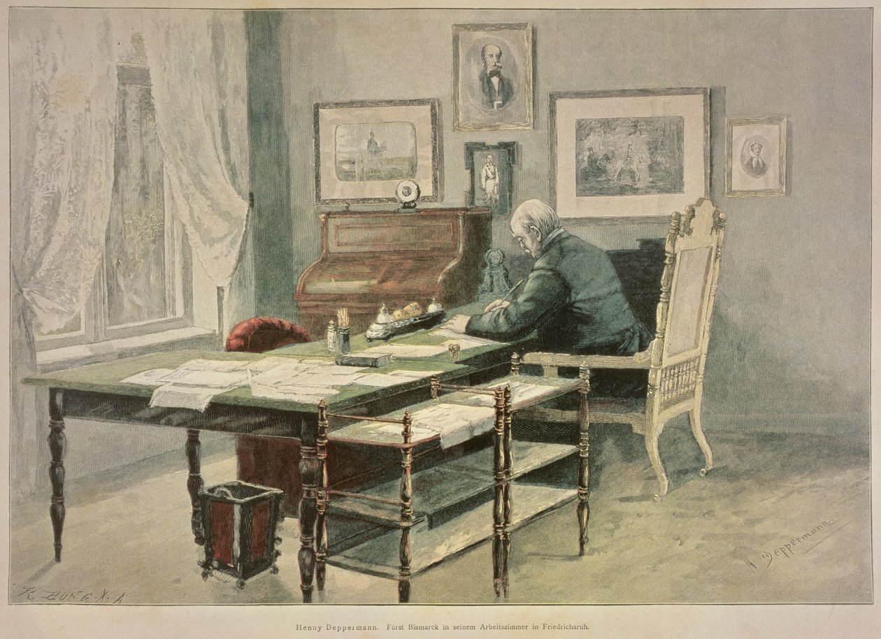 Prins Bismarck i hans studie i Friedrichsruh, ca. 1890 av Henriette Deppermann