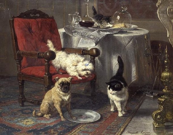 Litt ost (olje på lerret) av Henriëtte Ronner Knip