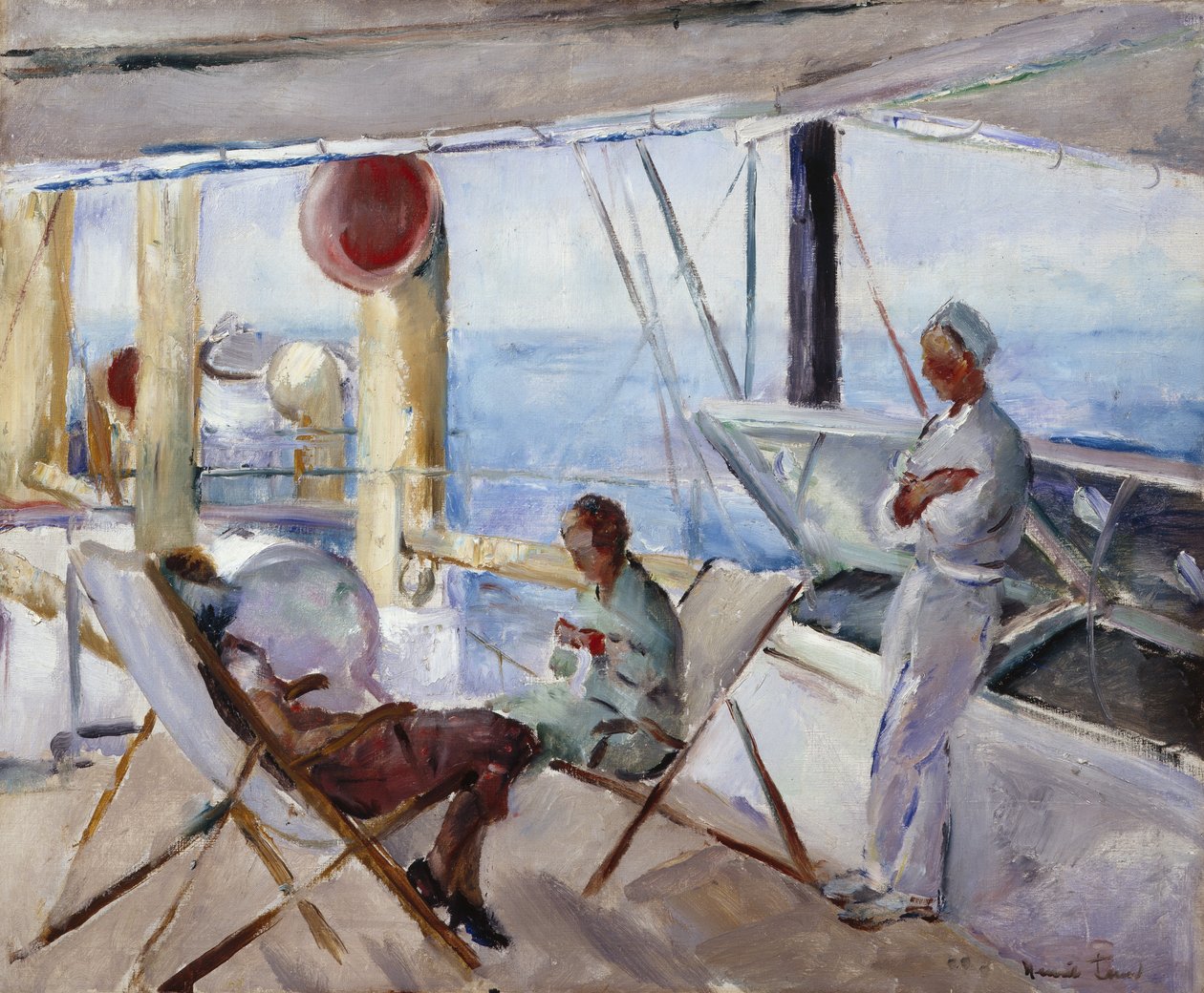 På dekk (olje på lerret) av Henrik Lund