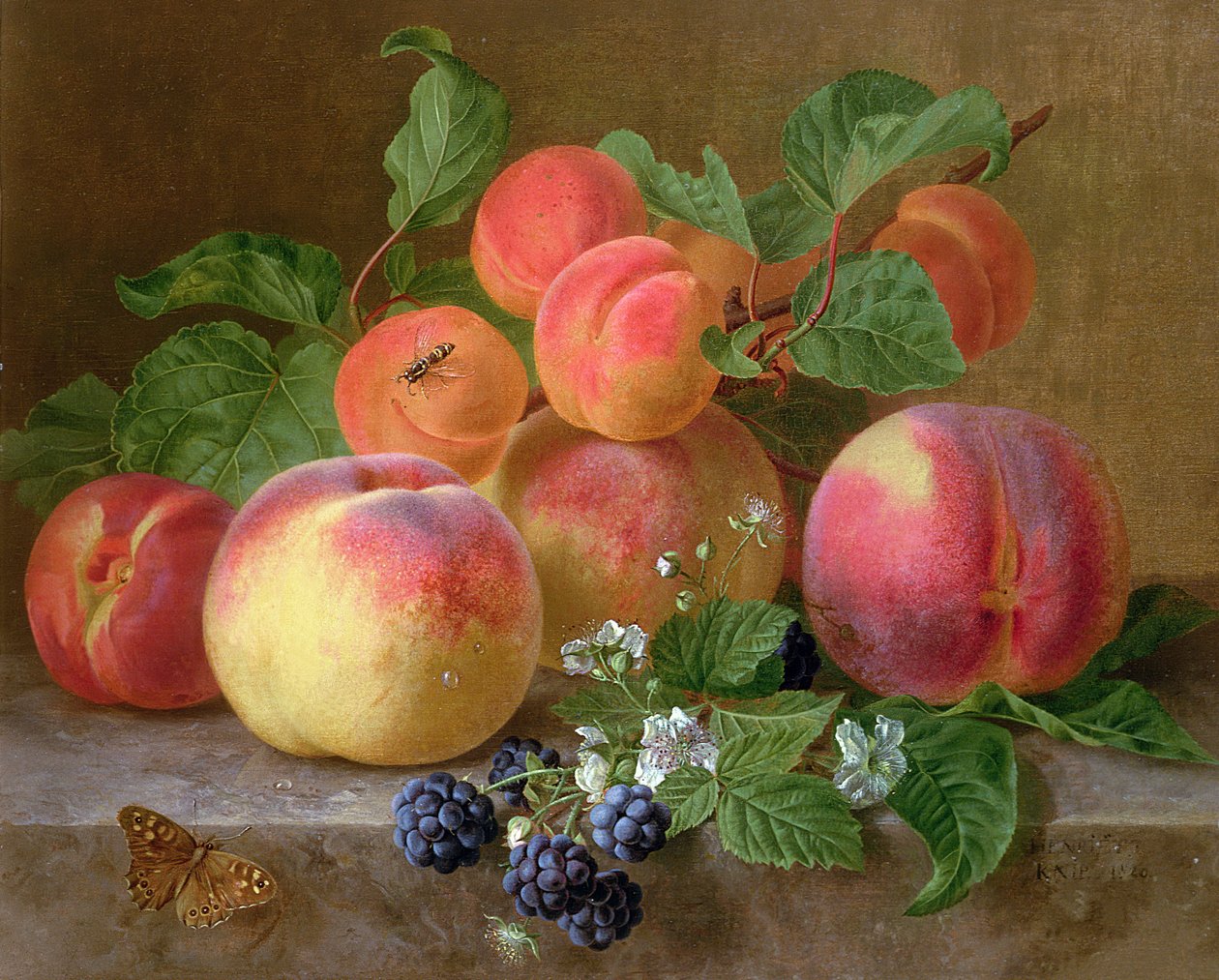 Stilleben av fersken av Henriëtte Ronner Knip