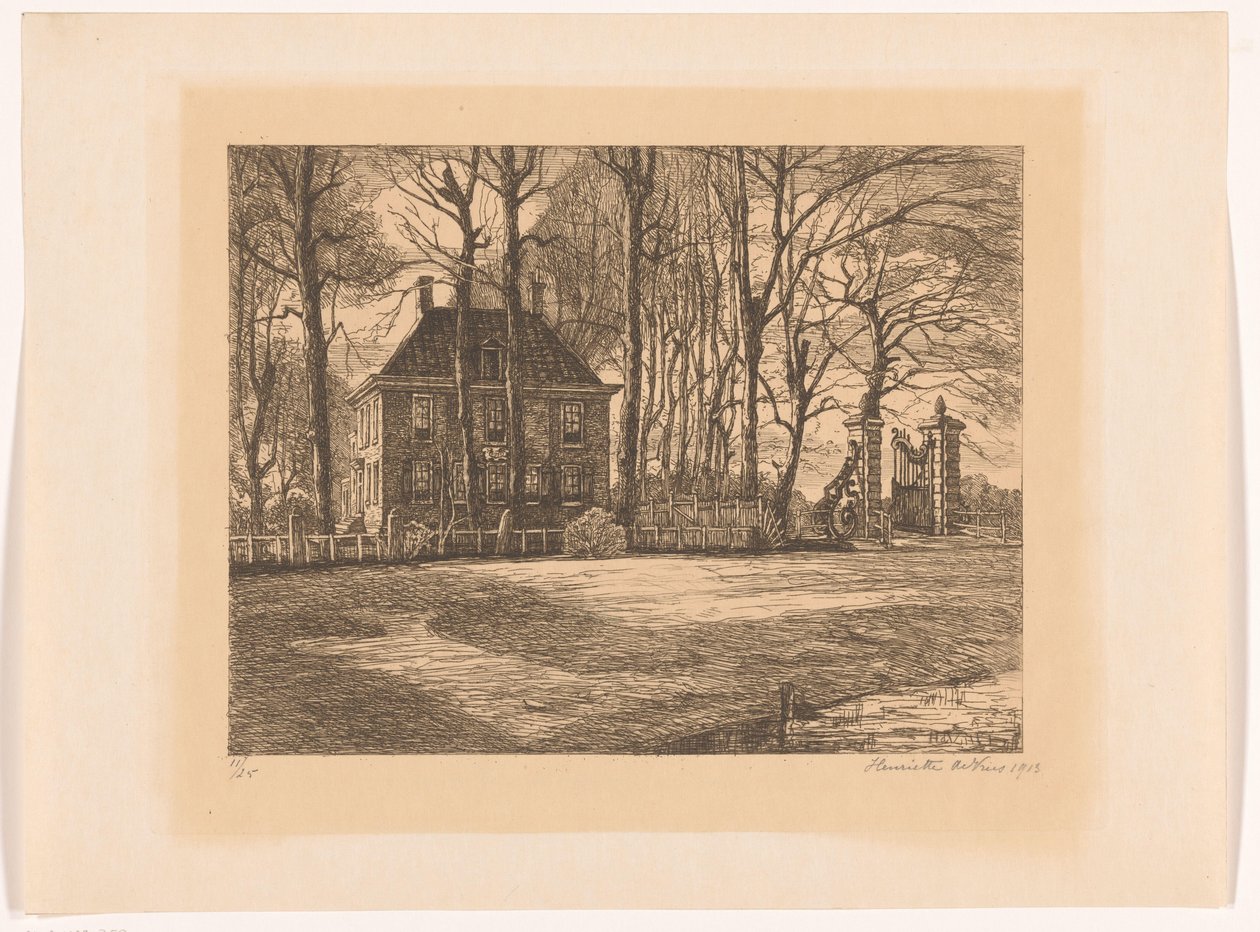 Landsted blant trærne av Henriëtte de Vries (signed by artist)