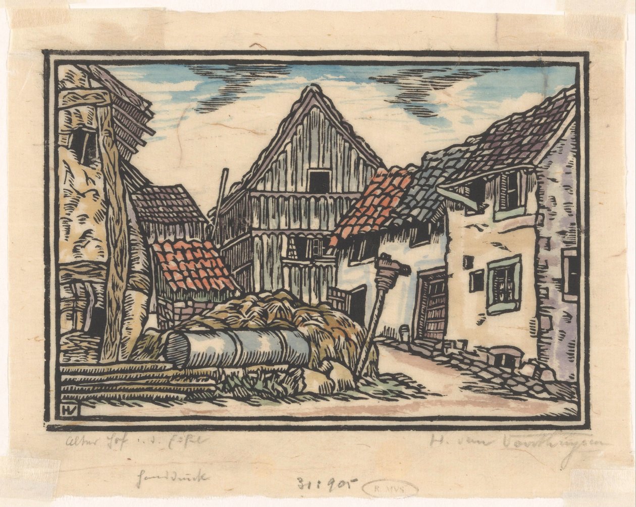 Gård i Eifel av Henriëtte van Hove (signed by artist)