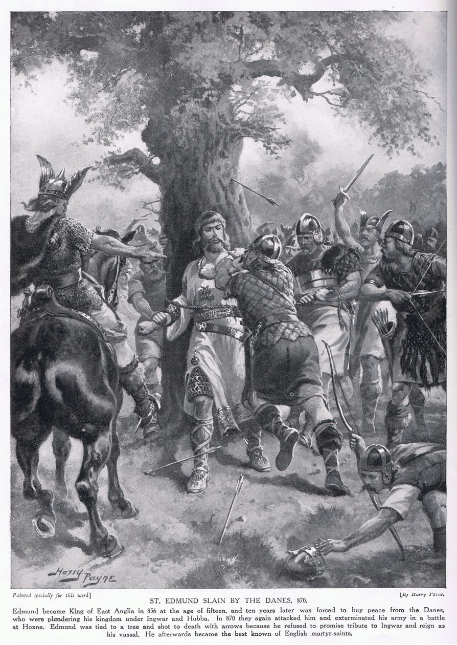 St Edmund drept av danskene AD870, 1920-tallet av Henry A. Payne