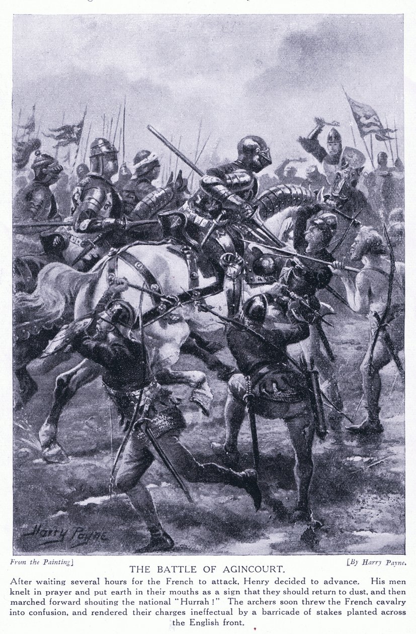 Slaget ved Agincourt AD1415, 1920-tallet av Henry A. Payne