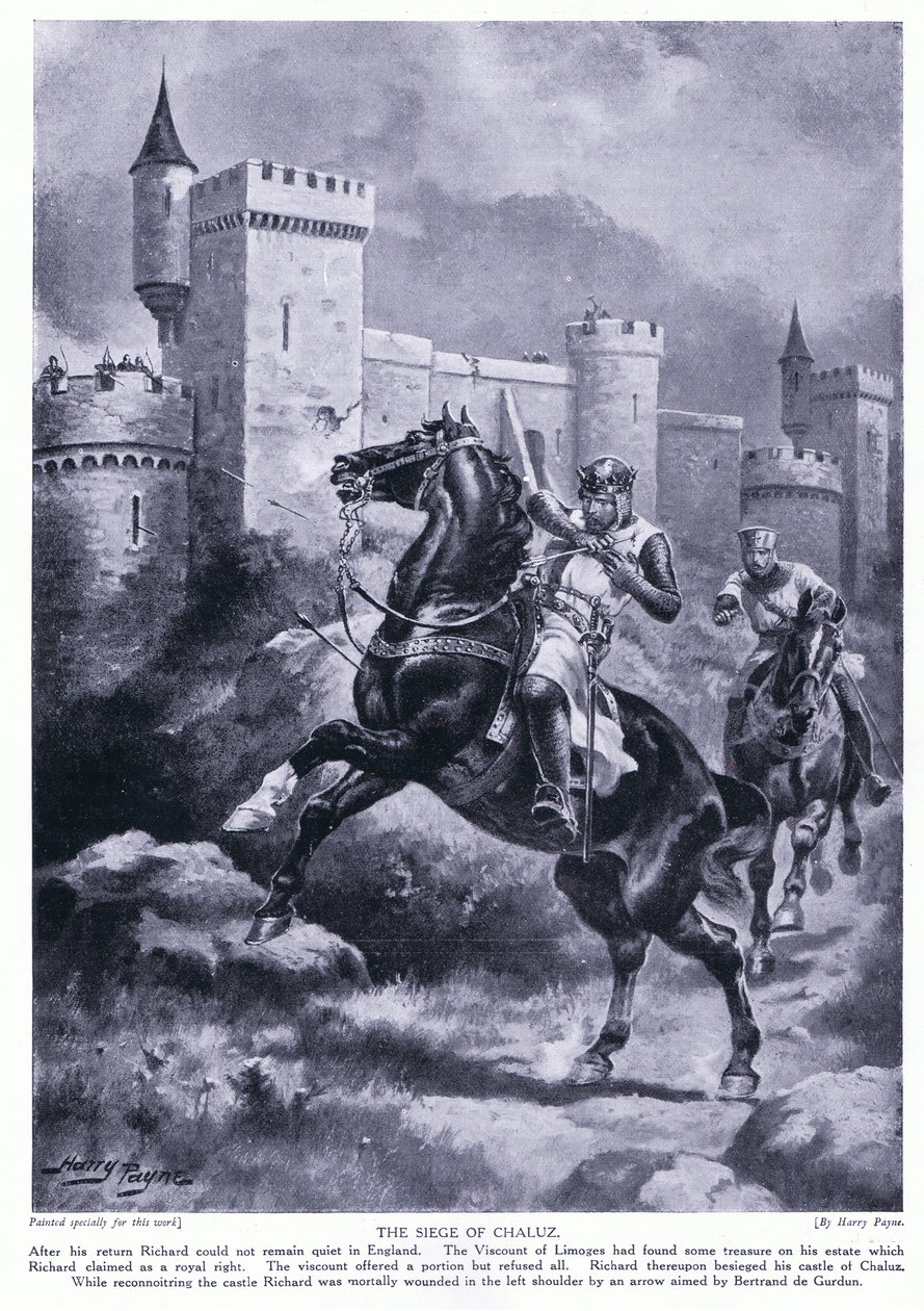 Beleiringen av Chaluz (Richard I dødelig såret), 1920-tallet av Henry A. Payne