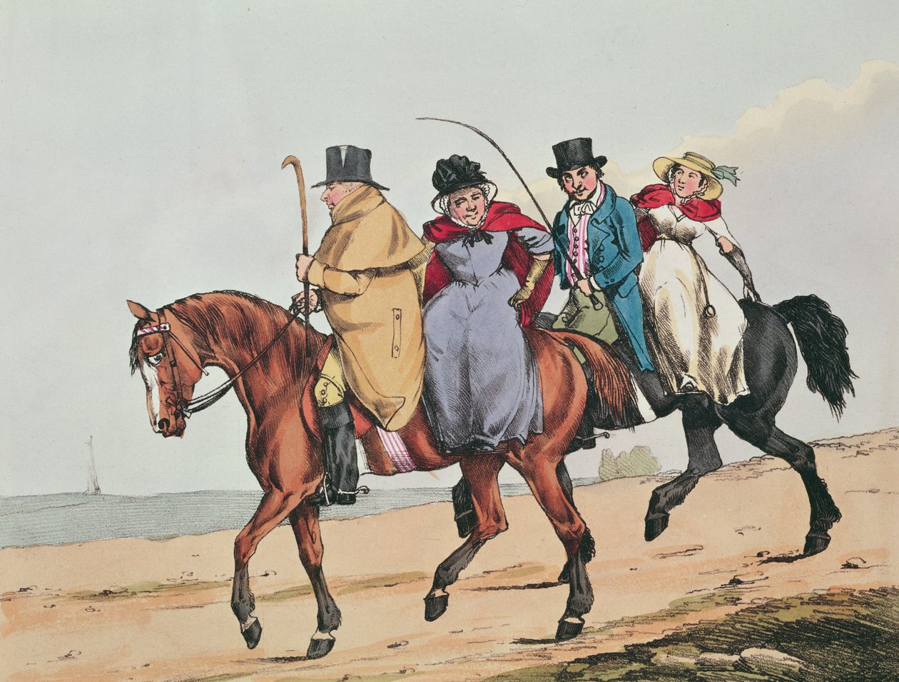 Yeomanry of England på besøk, 1821 (fargetsing) av Henry Aiken