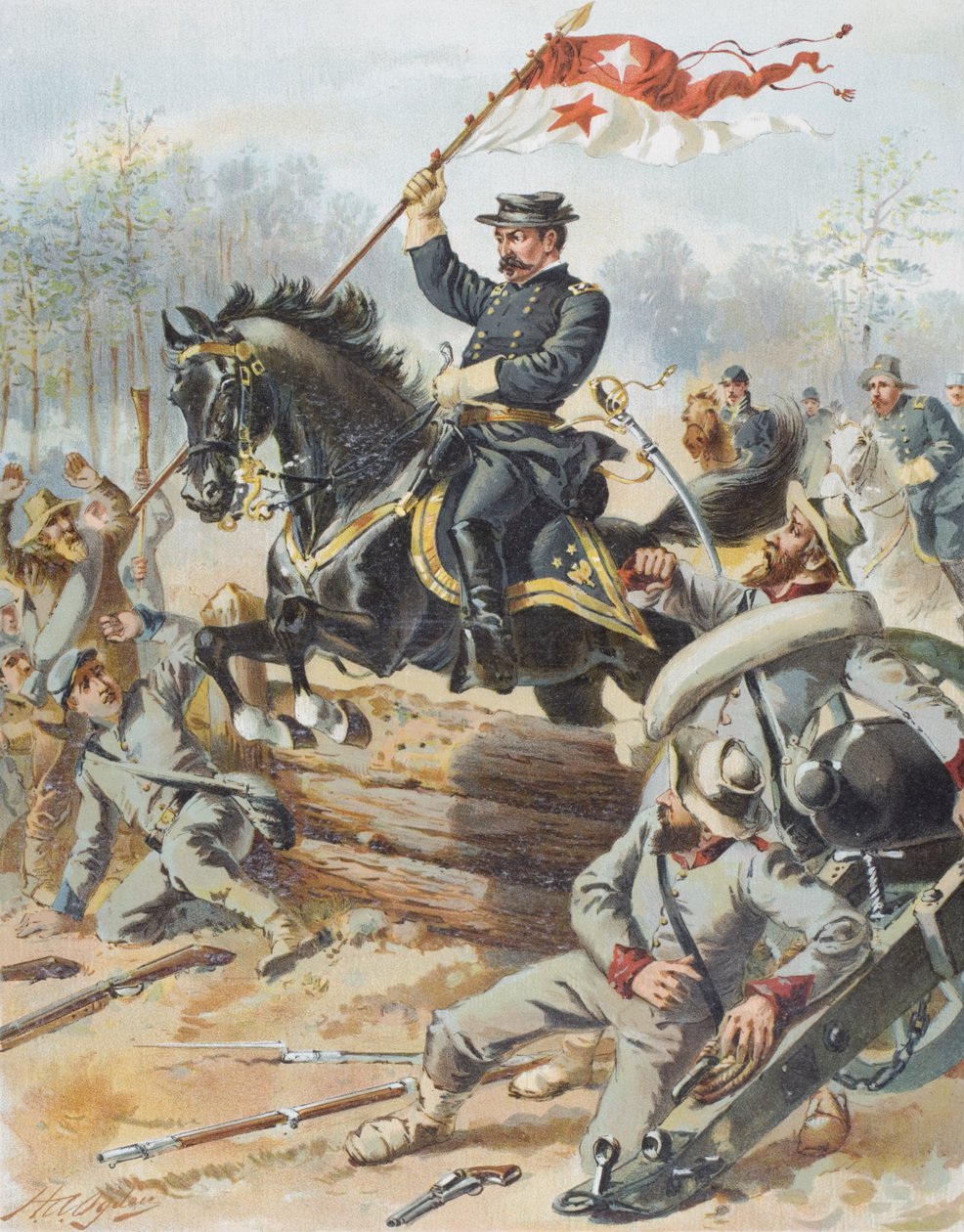 General Sheriden i slaget ved Five Forks, Virginia, 1. april 1865 av Henry Alexander Ogden
