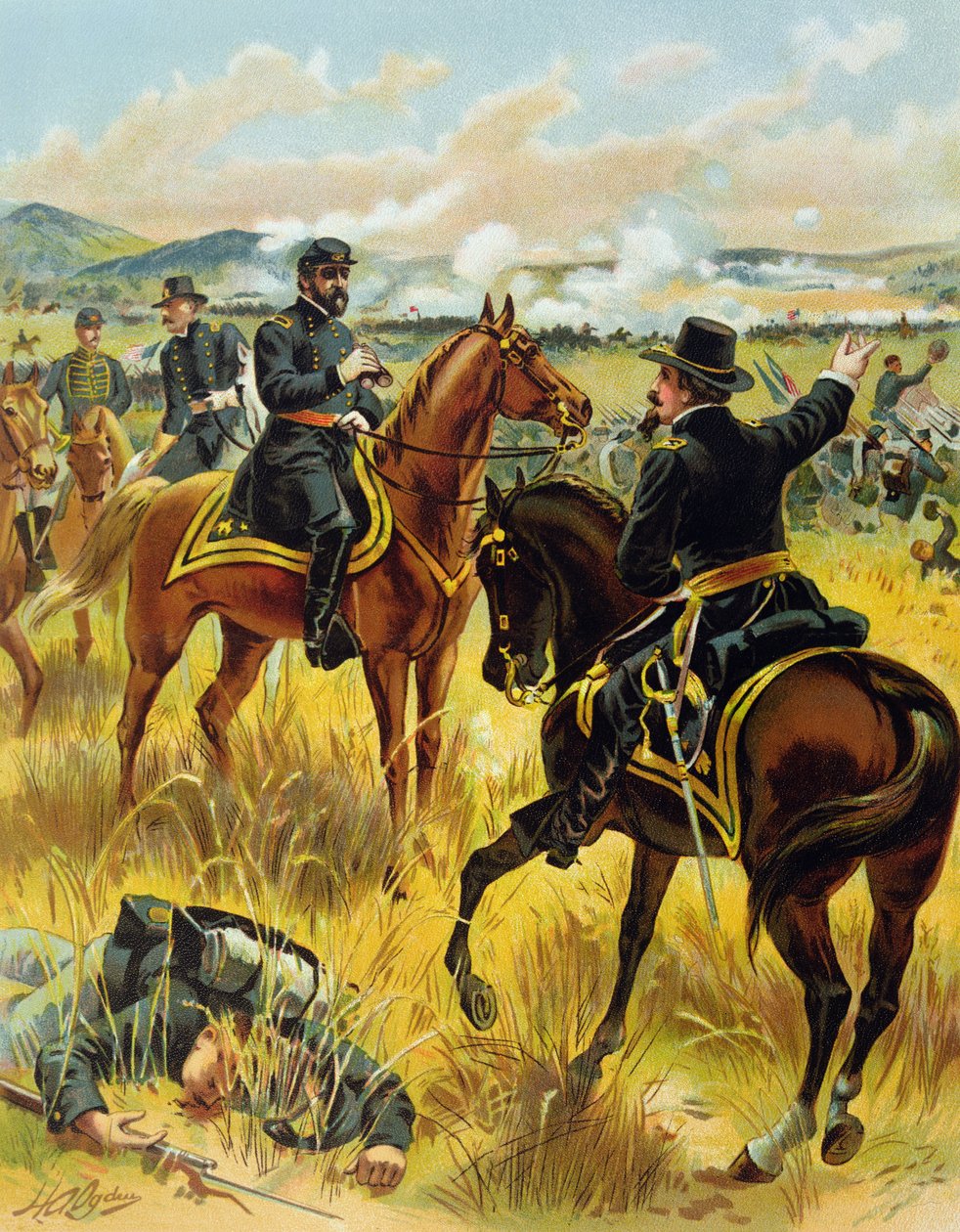 Generalmajor George Meade i slaget ved Gettysburg 2. juli 1863, 1900 av Henry Alexander Ogden