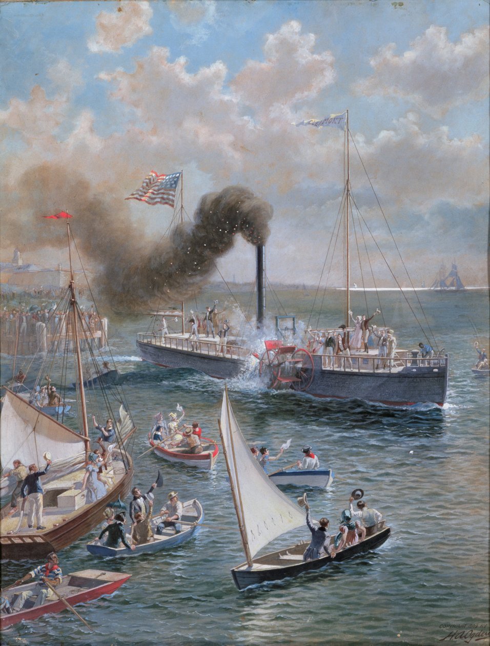 The Clermont, 1909 (gouache og grafitt på papir) av Henry Alexander Ogden
