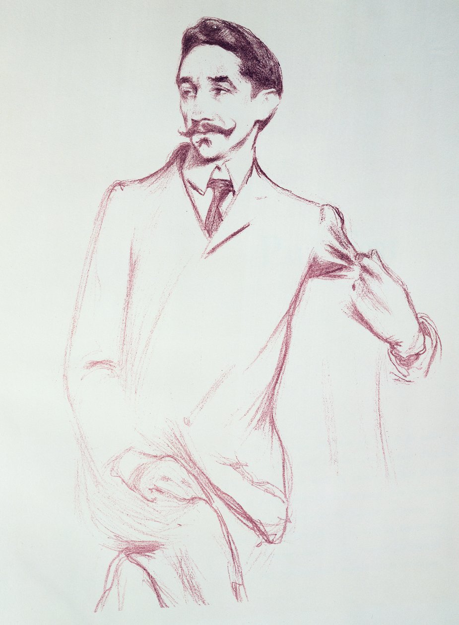 Portrett av Robert de Montesquiou (1855-1921) 1901 (farget kritt på papir) av Henry Bataille