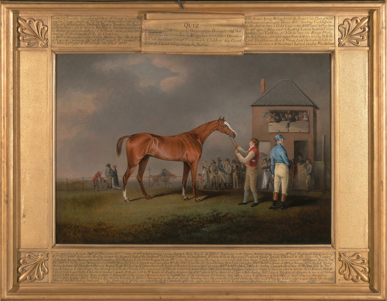 Quiz, etter hans siste løp på Newmarket av Henry Bernard Chalon