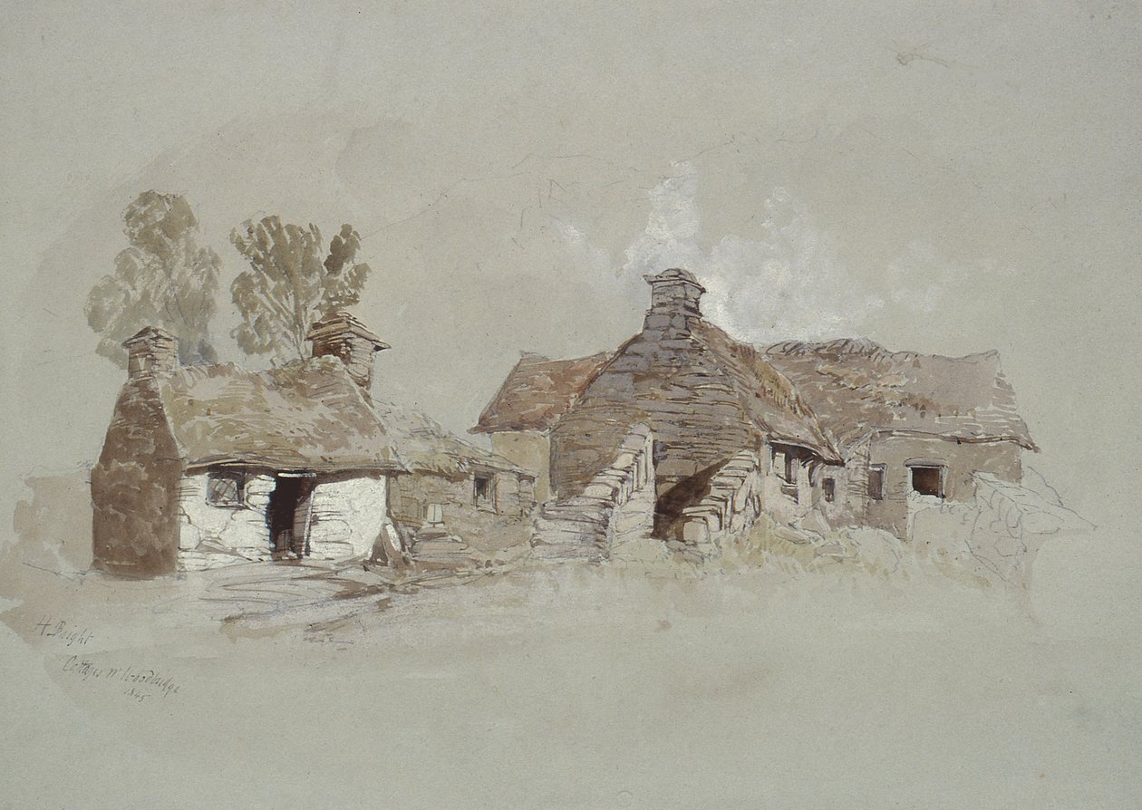 Hytter nær Woodbridge, Suffolk, 1800-tallet av Henry Bright