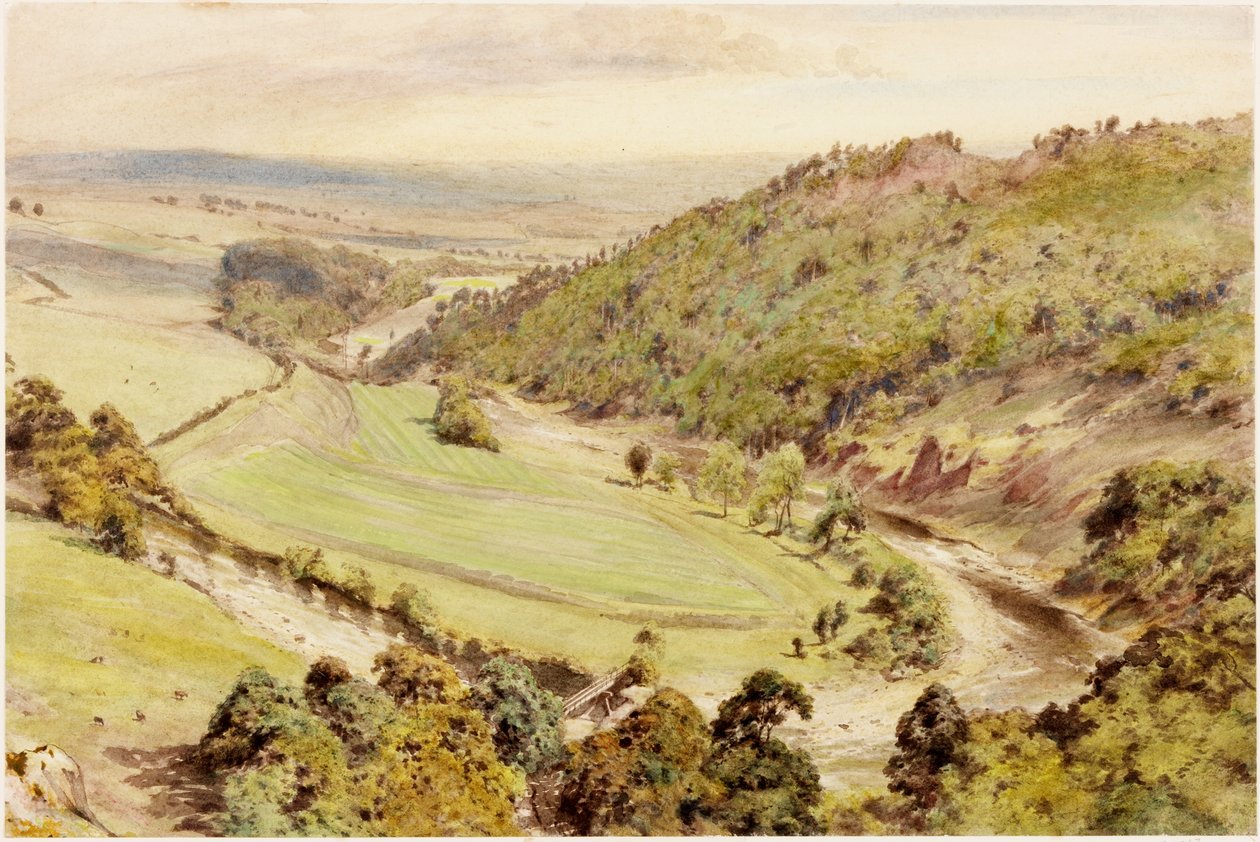 Birdoswald (blyant og akvarell på papir (limt på kort)) av Henry Burdon Richardson