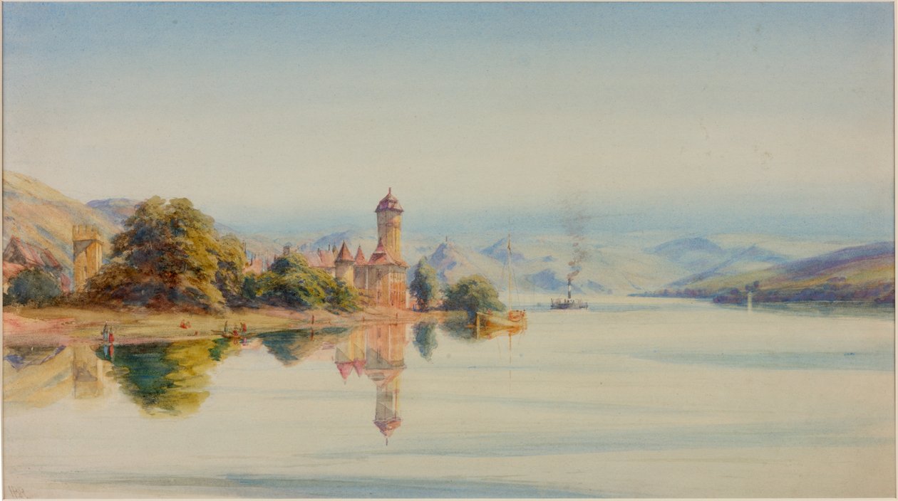 Stolzenfels (blyant og akvarell på papir) av Henry Burdon Richardson