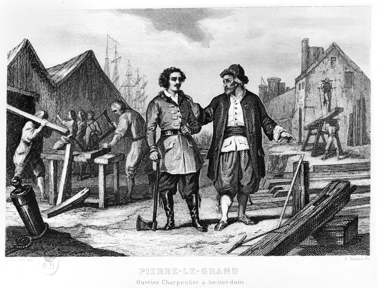 Tsar Peter I (1672-1725) som skipsbygger i Amsterdam av Henry Emy