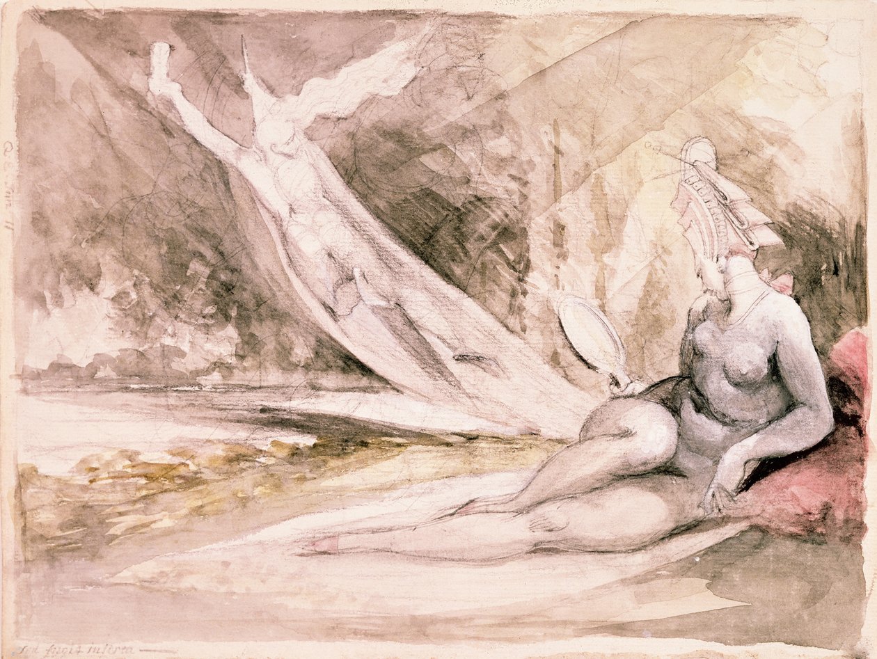 Allegory of Vanity, 1811 (penn, blyant og wc på papir) av Johann Heinrich Füssli