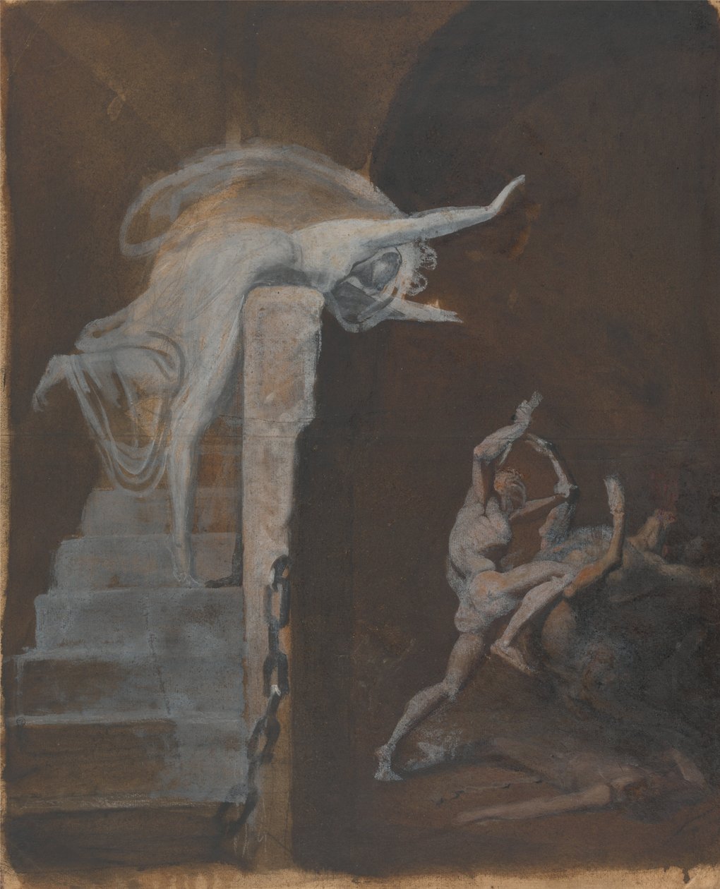 Ariadne Ser på kampen om Theseus med Minotauren av Johann Heinrich Füssli