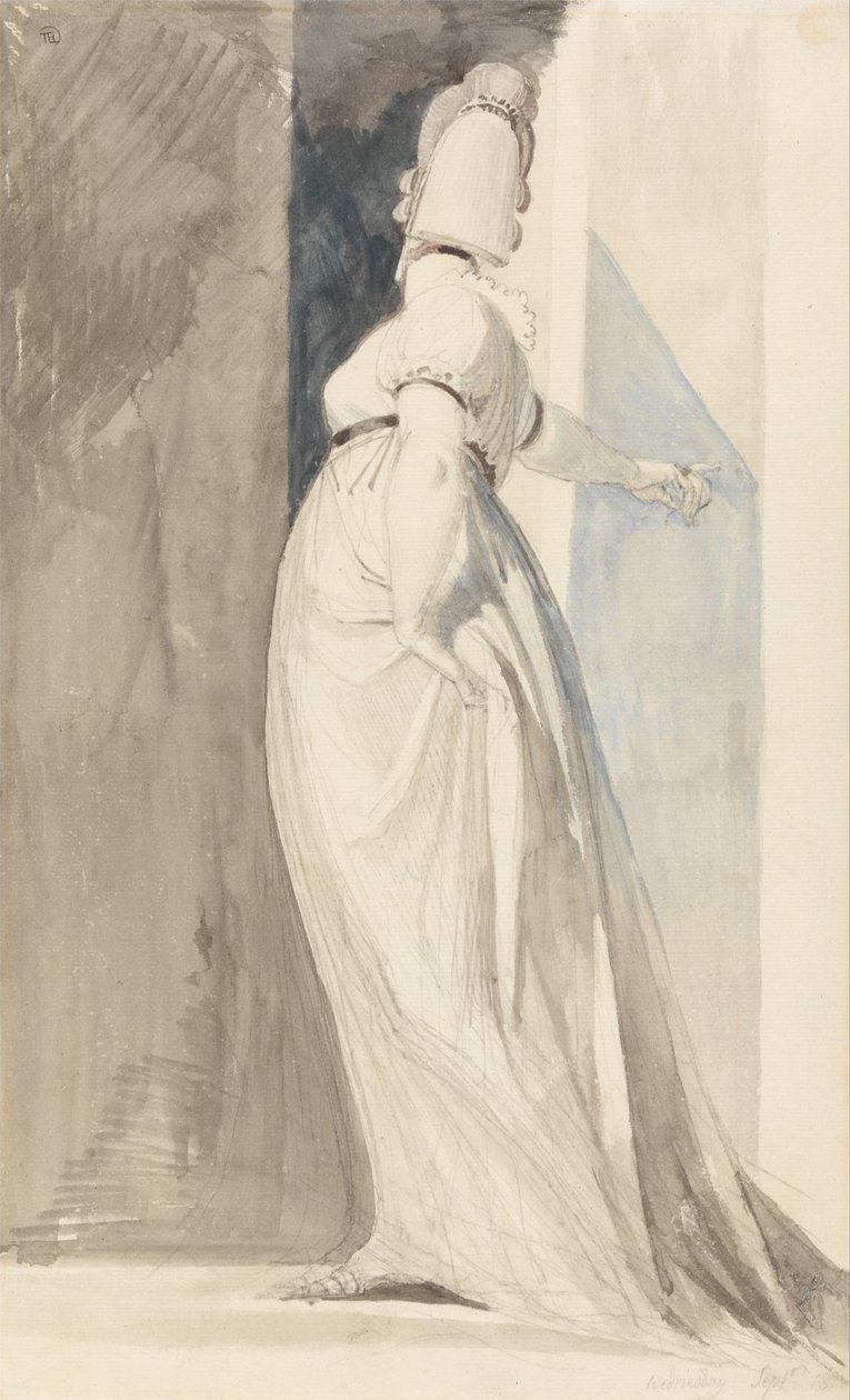 Sett bakfra av en stående kvinne, kalt fru Fuseli av Johann Heinrich Füssli