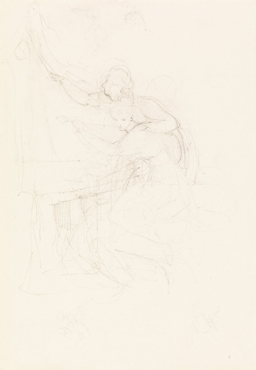 Jente og ungdom ved et bord av Johann Heinrich Füssli