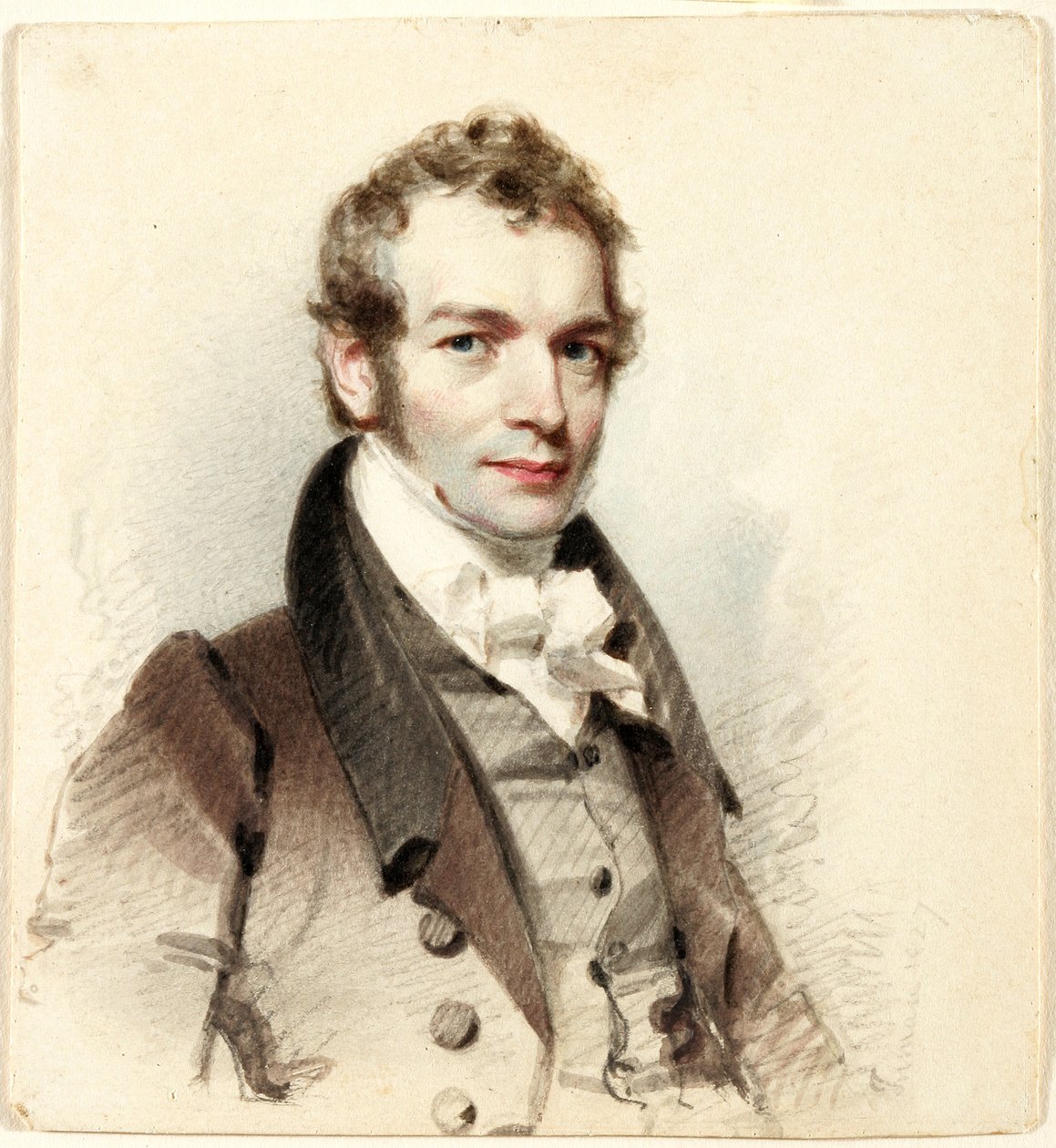 William Cullen Bryant (1794-1878), 1827 (akvarell, grafitt og kull med innslag av svart og brunt blekk og hvit gouache på papir) av Henry Inman