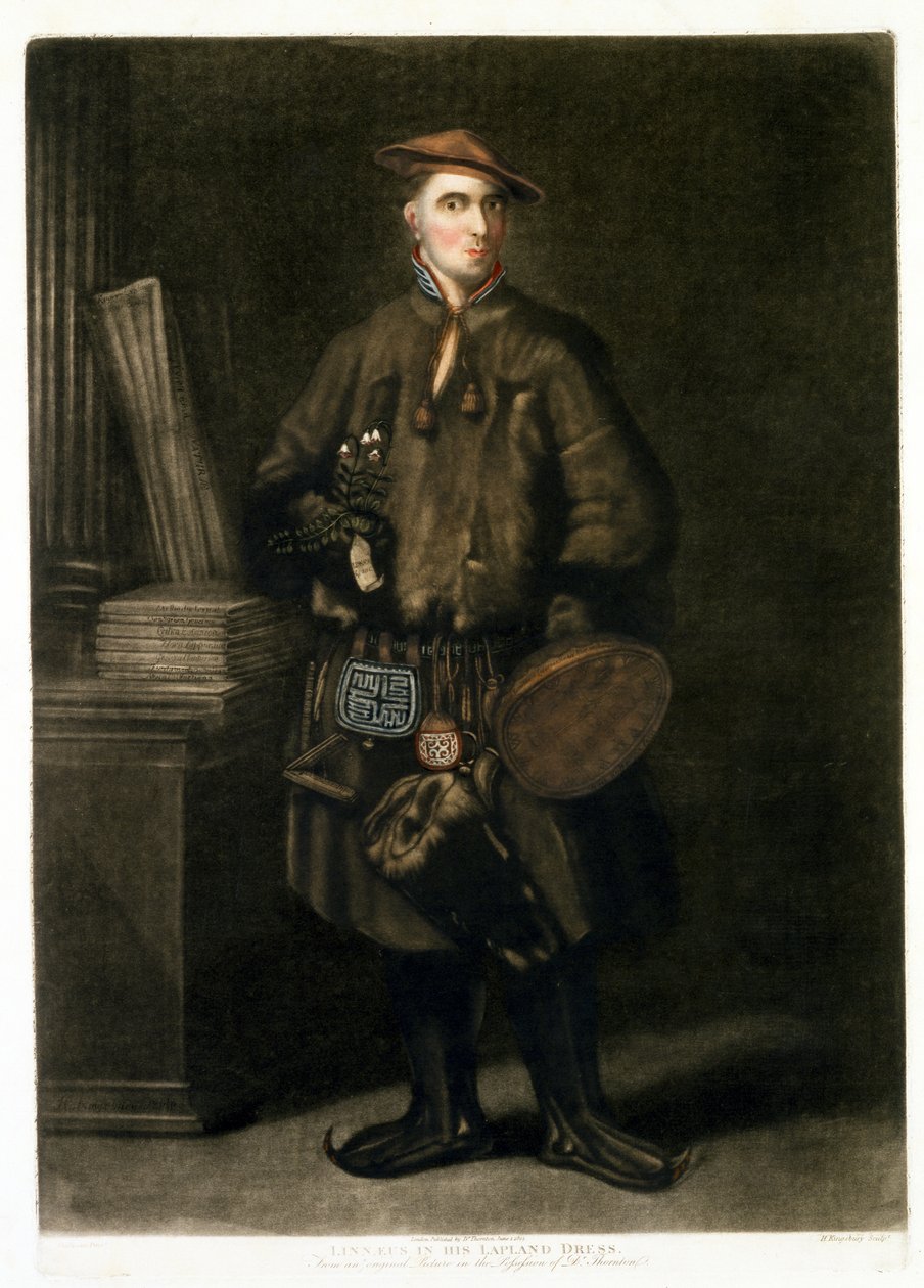 Carolus Linnaeus, i lappisk kjole, pub. 1805 av Henry Kingsbury