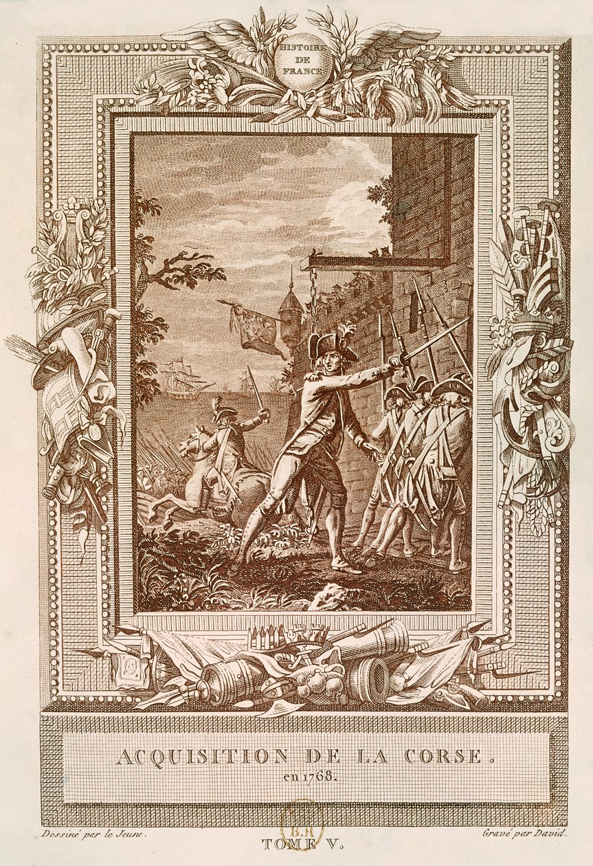 Oppkjøpet av Korsika i 1768, gravert av David av Henry Le Jeune