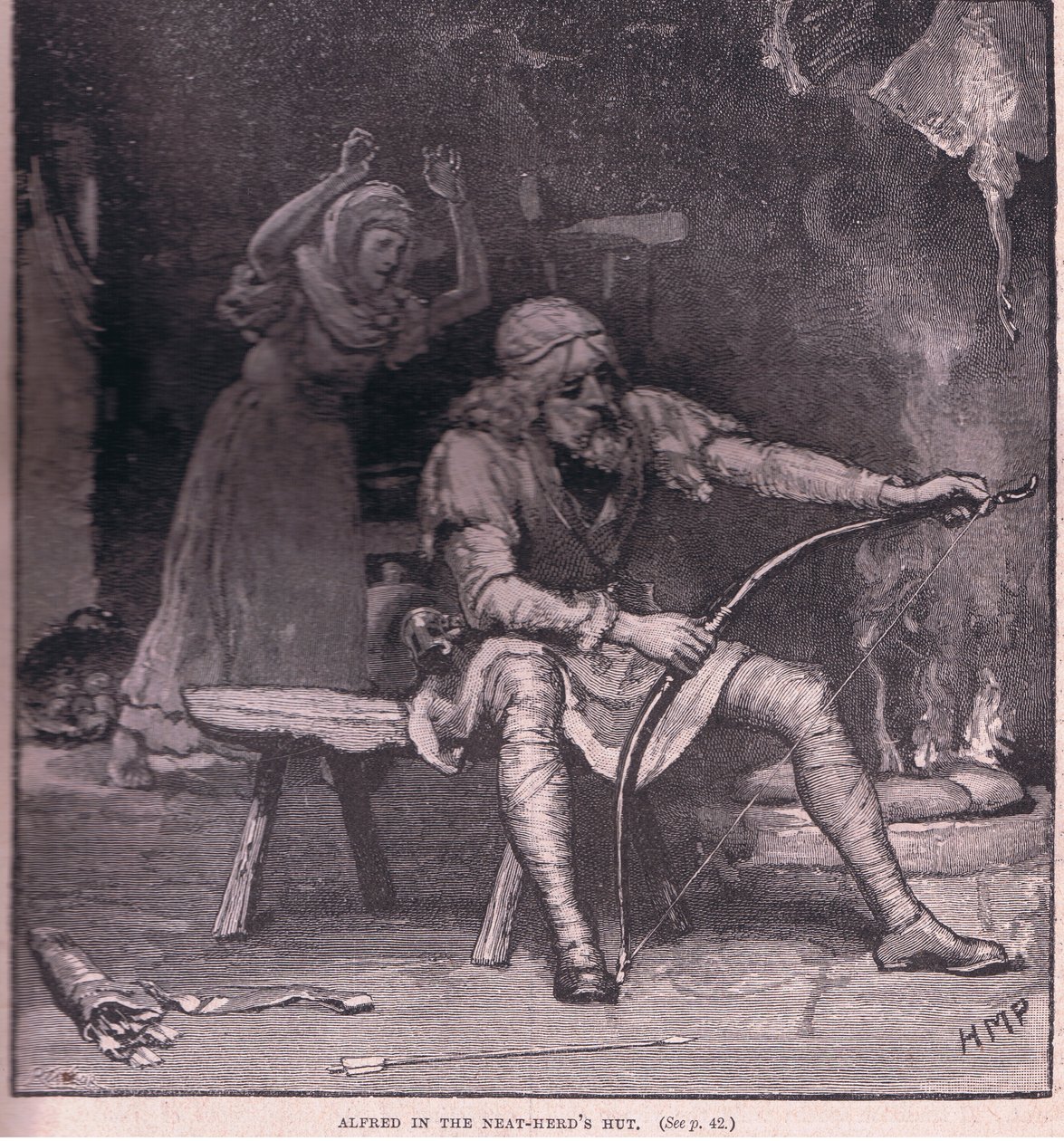 Alfred i den ryddige gjeterhytta 878 e.Kr av Henry Marriott Paget