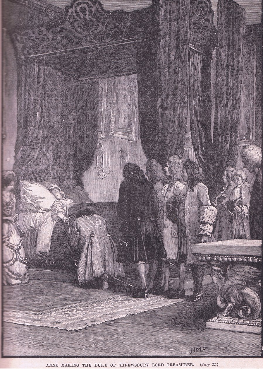 Anne gjør hertugen av Shrewsbury til Lord Treasurer AD 1714 av Henry Marriott Paget