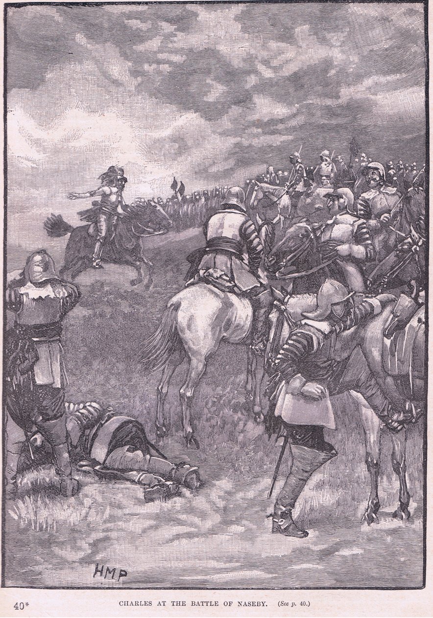 Charles i slaget ved Naseby AD 1645 av Henry Marriott Paget