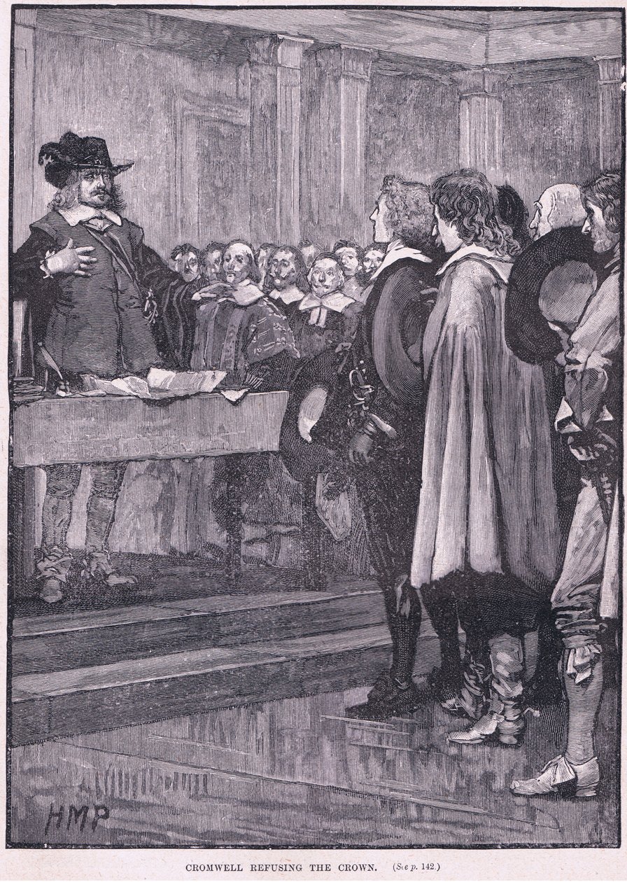 Cromwell nektet kronen 1657 e.Kr av Henry Marriott Paget