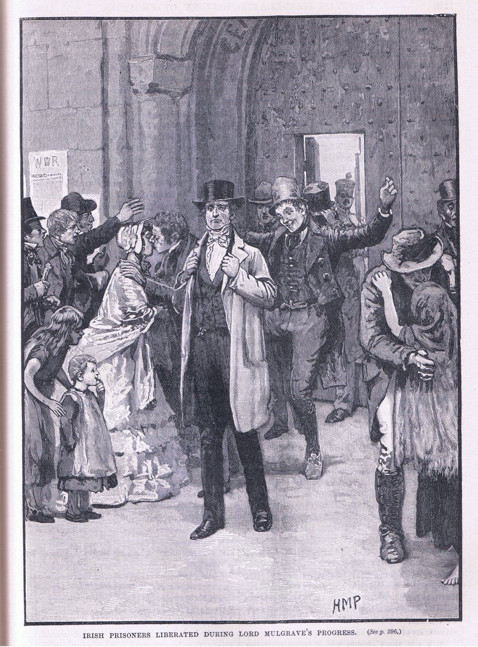 Irske fanger frigjort under Lord Mulgraves fremgang AD 1836 av Henry Marriott Paget
